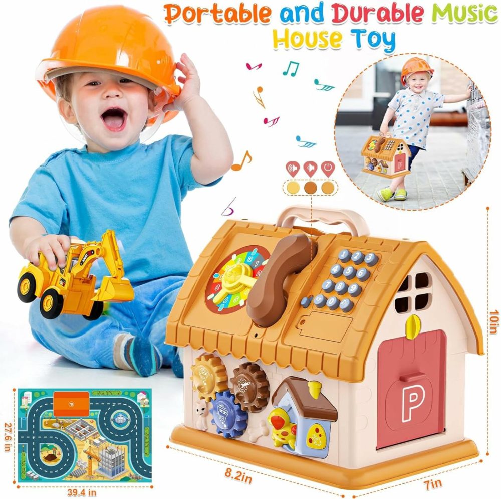 Toys For 1-2 Year Old Gifts  Montessori Toddlers Toys With Sound/Lights/Music/Clock/Car/Telephone  8 In 1 Multi-Functional House Toys For Boys Girls  Early Educational Learning Toy For Birthday  |  Musical Toys All Toys